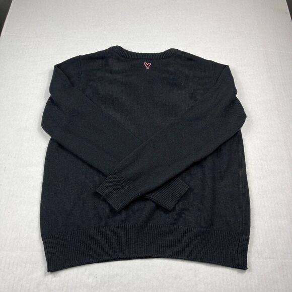 Victorias Secret Y2K Tease Graphic Print Sweater Black Lounge Comfort Pullover - Picture 9 of 10